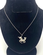 Sterling Silver 925 Unicorn Pendant Necklace Jewelry
