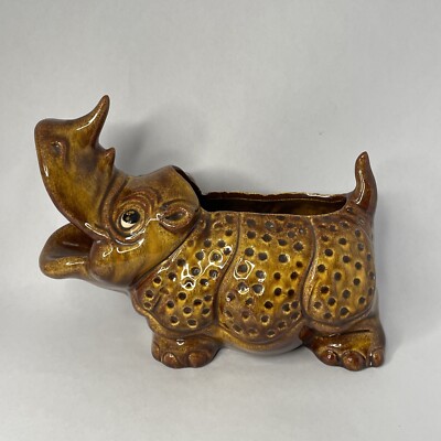 Mid Century Retro Rhinoceros Planter Hickok 1957 EUC