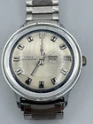 Vintage Timex Manual Wind Day Date - Silver and Blue Dial Mens Watch