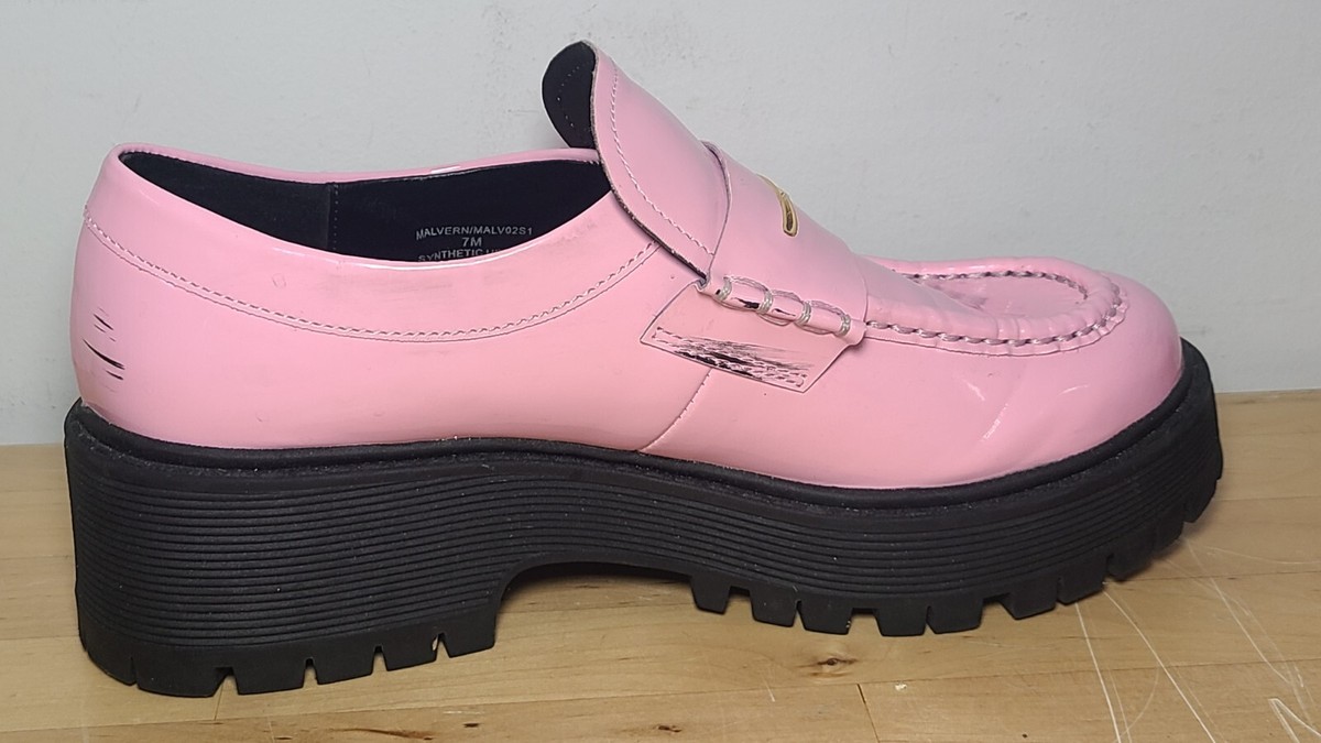 【関税/送料無料】日本未入荷 Steve Madden ピンクブーツ Steve Madden Sz 7M Malvern Loafer Platform Chunky Lug Sole