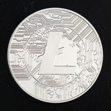 LTC Litecoin Cryptocurrency Virtual Currency Silver Plated Coin