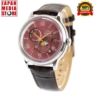 Orient Bambino RN-AK0807R SUN & MOON Red Dial Automatic Mechanical Men Watch NEW