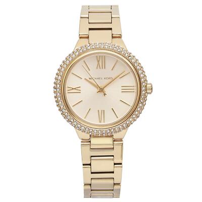 Michael Kors Mini Taryn Steel 35 mm Gold Dial Ladies Quartz Watch MK4459