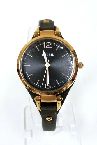 NUEVO RELOJ FOSSIL GEORGIA ORO, ORO ROSA, TONO PLATEADO, CORREA DE CUERO DELGADO - Imagen 15 de 22