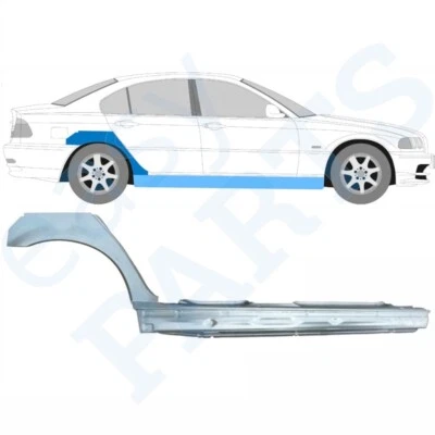 BMW E46 3 1998-2005 Tôle de réparation Arrière + Réparation de Seuil / Droite - Photo 1/2