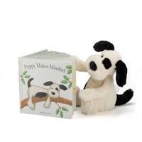 Jellycat Puppy Makes Mischief Board Book And Bashful Black And Cream Puppy Me... on sale Jellycat Puppy Makes Mischief Board Book And Bashful Black And Cream Puppy Me... on sale