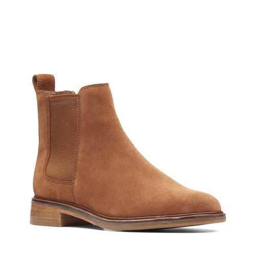 Clarks Women's Clarkdale Arlo Boot Dark Tan Suede 6