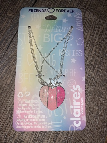 Claire's BFF Pink Pendant Trio 3 Pc Collar Best Friends Forever Jewelry 888711372391 | eBay