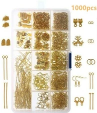 1000pc Jewelry Making Starter Kit Findings DIY Earring Necklace Repair Tools Set