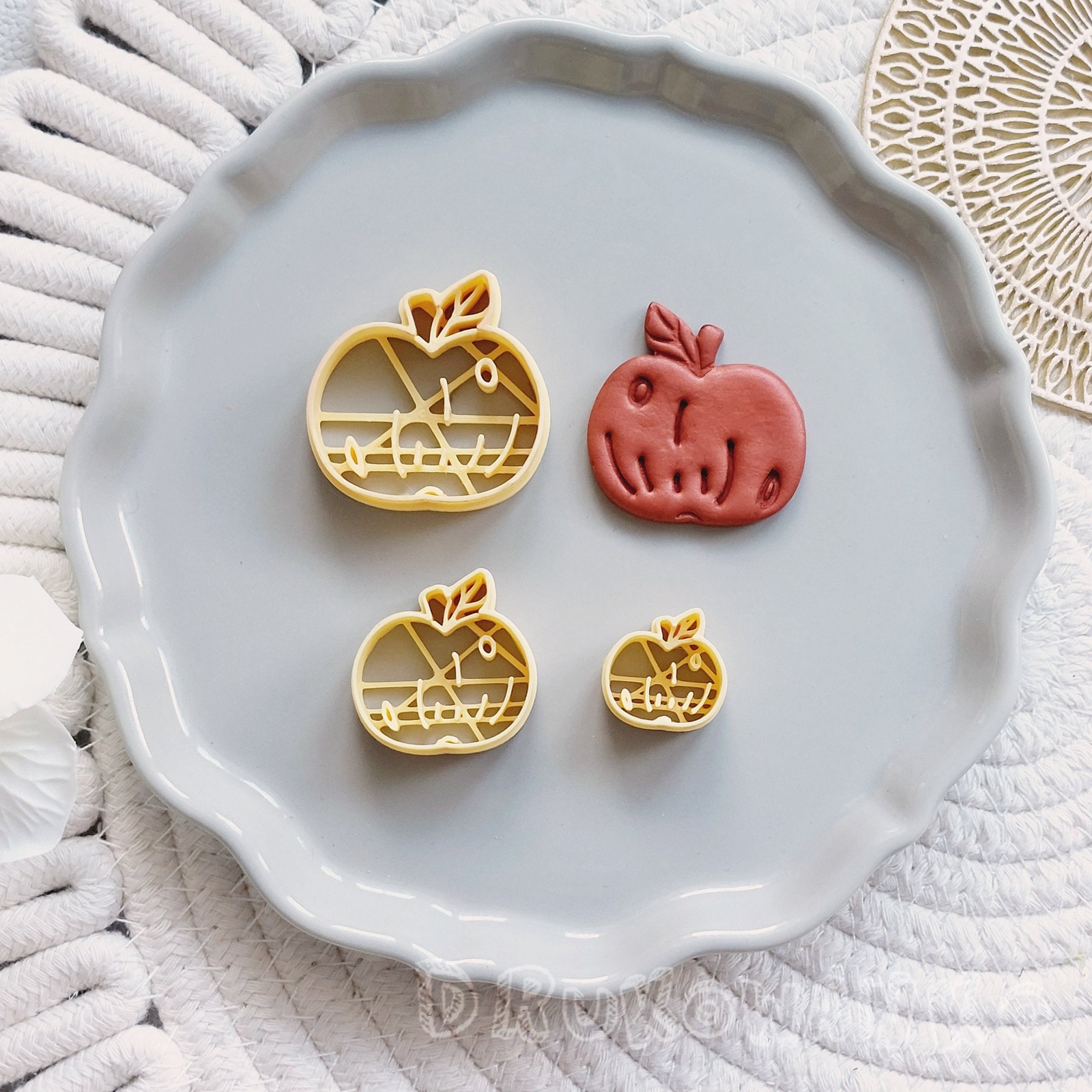 Apple Fruit Healthy Food Summer Polymer Clay Cutter For Earring Jewelry