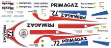  72 PRIMAGAZ Porsche 956 962 1/64th Scale Slot Car Waterslide Decal