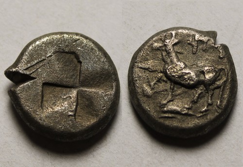 Rare genuine Ancient Greek coin Mysia, Kyzicus. c500-475 BC. Stag/Quadripartite - Picture 4 of 4