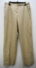 Pendleton Petite Women Flat Front Straight Leg Elastic Waist Wool Chino Pants 18