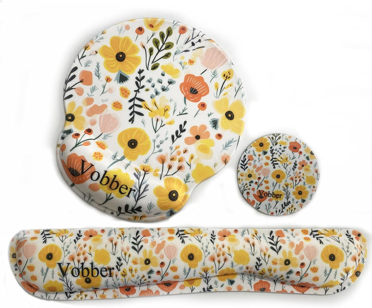 Ergonomic Keyboard and Mouse Wrist Rest with Non-Slip PU Base & Coffee Coaster-image