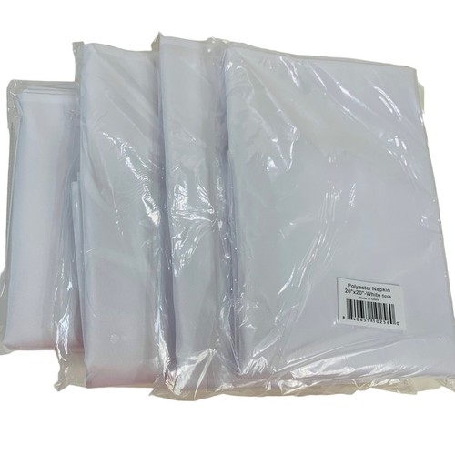 White Cloth Dinner Napkins Set 20 Washables 20x20 Home Parties Wedding Catering - Picture 2 of 7