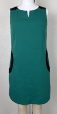 Tahari Arthur S. Levine Women’s Dress Sz 8 Green Packets Stretch Leather Jersey