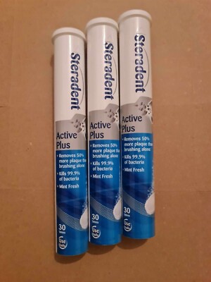 Steradent Active Plus Denture Cleaning Tablets 3x30 | Removes Stains & Tartar |