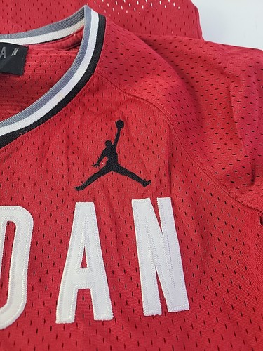 Vintage 1990s Youth Jordan Dark Red Baseball V-Neck T-Shirt Sports Jersey Sz- M - Picture 7 of 7