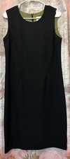 DANNY & NICOLE Black Shift Knit Sleeveless Dress Sz 10 Career Office  READ