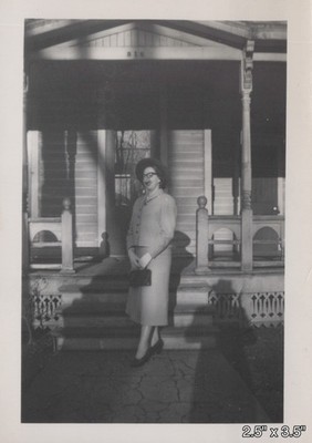 Woman in Fake Nose Glasses Groucho Marx Disguise Costume SMALL VINTAGE PHOTO