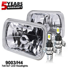 2pc 7x6 Led Headlight Hilo Drl For International Harvester 4700 4900 8100 9900