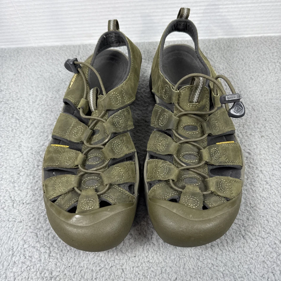 Водонепроницаемые туристические сандалии KEEN Newport рыбацкие зеленые замшевые мужские размер 11 военные - Изображение 2 из 4