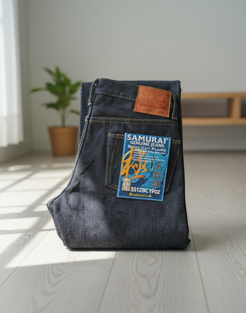 Samurai Jeans S512BC 19oz Slim Bootcut Selvedge Denim One Wash