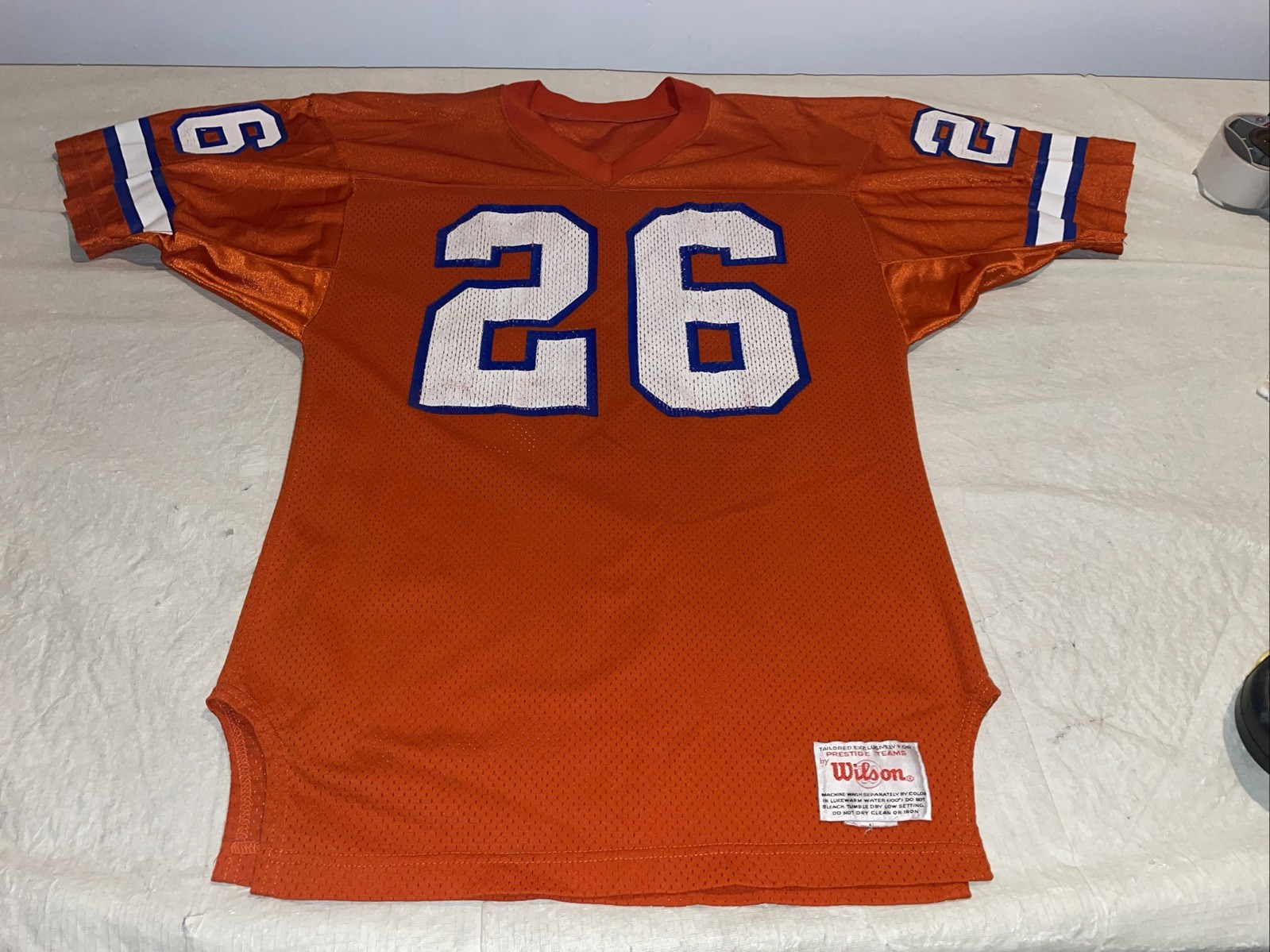Authentic Bobby Humphrey Orange Denver Broncos Wilson NFL Jersey Mens 42 1989