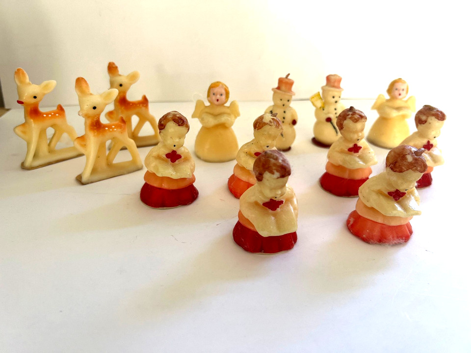 A baker's dozen of tiny Socony Vacuum Oil Company Christmas tavern novelties — corporate promotional kitsch from a bygone era of gas station holiday cheer.
