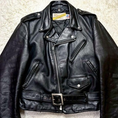 40inch SCHOTT 618 Double Riders Leather Jacket Black