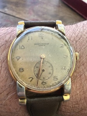 Baume Mercier Genève 36mm BIG Vintage 40er kleine Sekunde Schweizer Uhr funktioniert