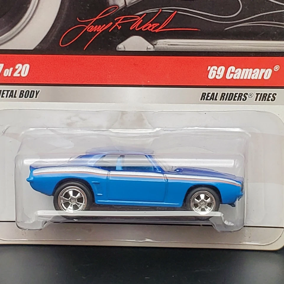 Hot Wheels LARRY'S GARAGE '69 CAMARO 17/20 BLUE REAL RIDERS - Image 2 of 3