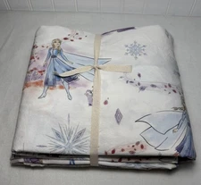 Pottery Barn Kidss Disney Frozen Enchanted Forest Organic Flat Sheet ~ Queen