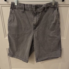 Old Navy Women's Gray Chino Shorts Stretch Adjustable Waist Pockets Sz S