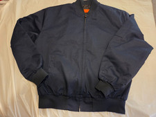 Men  s Vintage Red Kap Black Quilt Lined Bomber Jacket Size XL Regular
