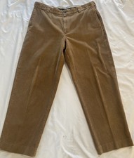 VINTAGE LL BEAN Thick Corduroy PANTS Mens 36x30 Tan 285259 Comfort Waist Y2K