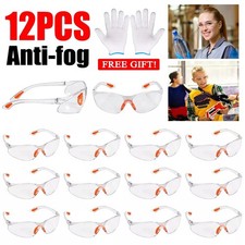 12X Safety Glasses Clear Anti-Fog & Anti-Scratch Work Lab Goggles Eye Protection