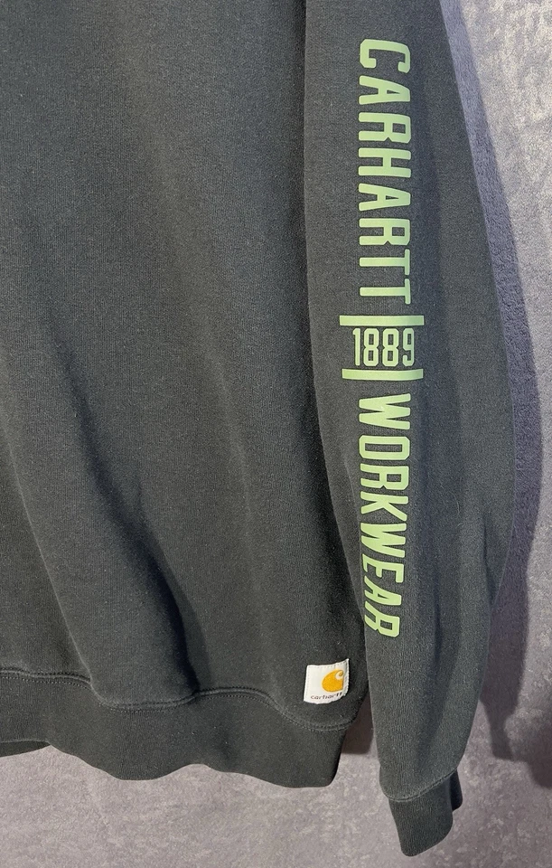 Sudadera pulóver negra Carhartt para hombre ropa de trabajo talla grande Foto 2 de 4