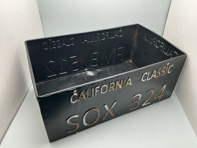 Vintage Decorative California License Plates Tin Utility Box, 12x7x5