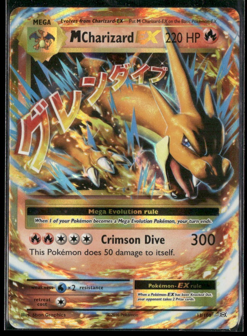 2016 Pokemon XY Evolutions M Charizard Ex Ultra Rare Holo #13