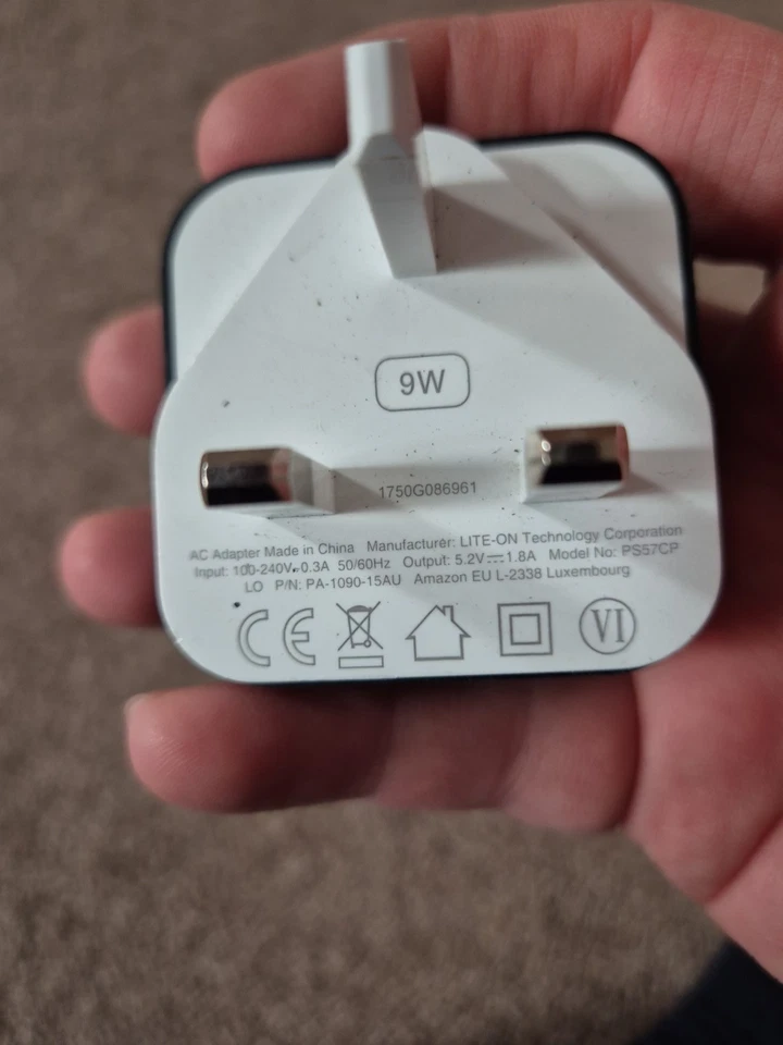 Amazon 9W 5V 1.8A Kindle Fire HD USB PowerFast Fast Charger Adapter Plug A02760 - Image 2 of 2