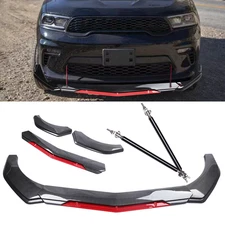 Front Bumper Lip Spoiler Splitter Carbon Fiber Look Body For Dodge Durango SRT