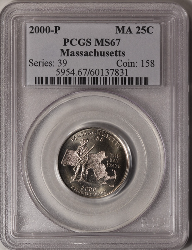 2000-P Massachusetts State Quarter PCGS MS-67 - Old Series Holder! - Picture 3 of 4