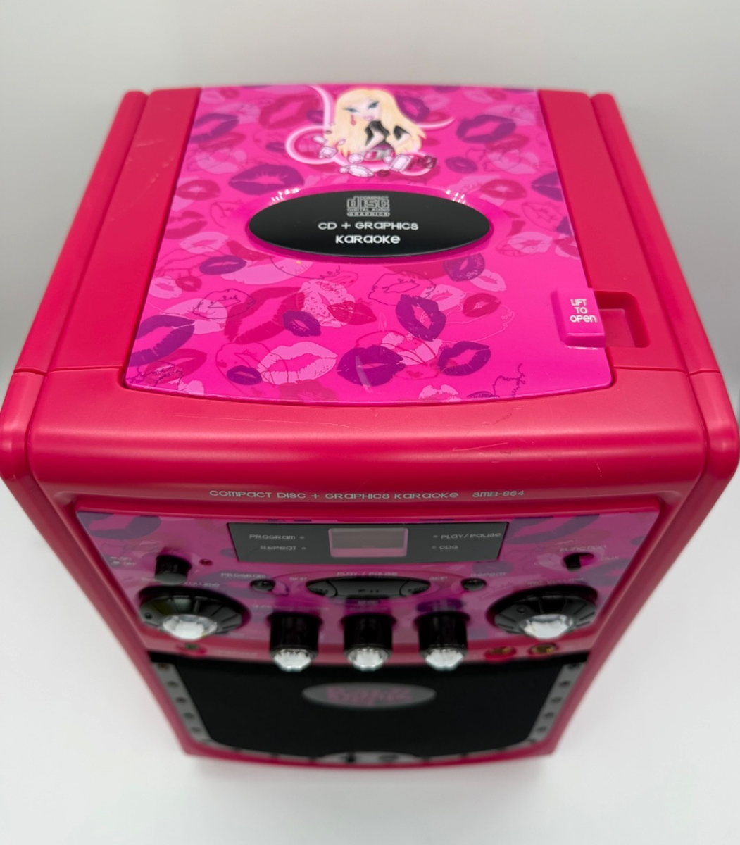 Vintage Bratz Pink Lips Flashing Lights CD Player + Karaoke SMB