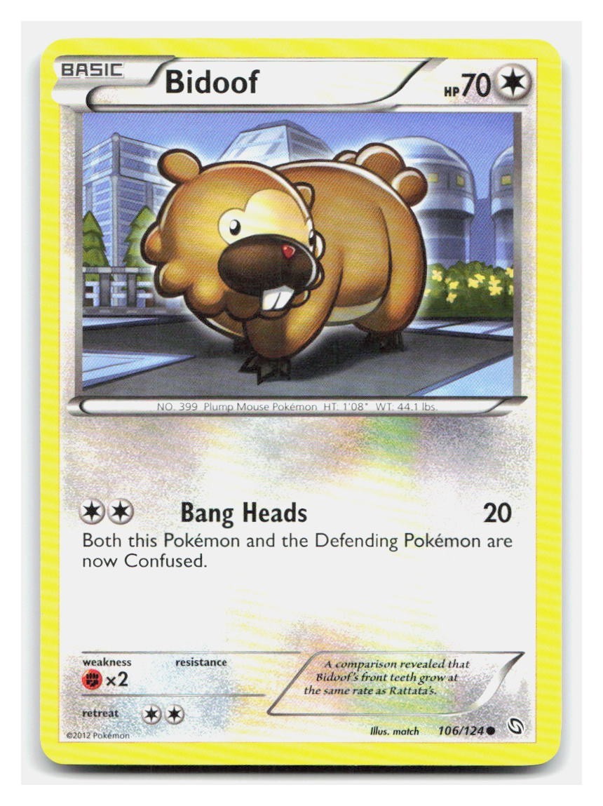 Pokemon TCG Dragons Exalted Bidoof 106/124 Common
