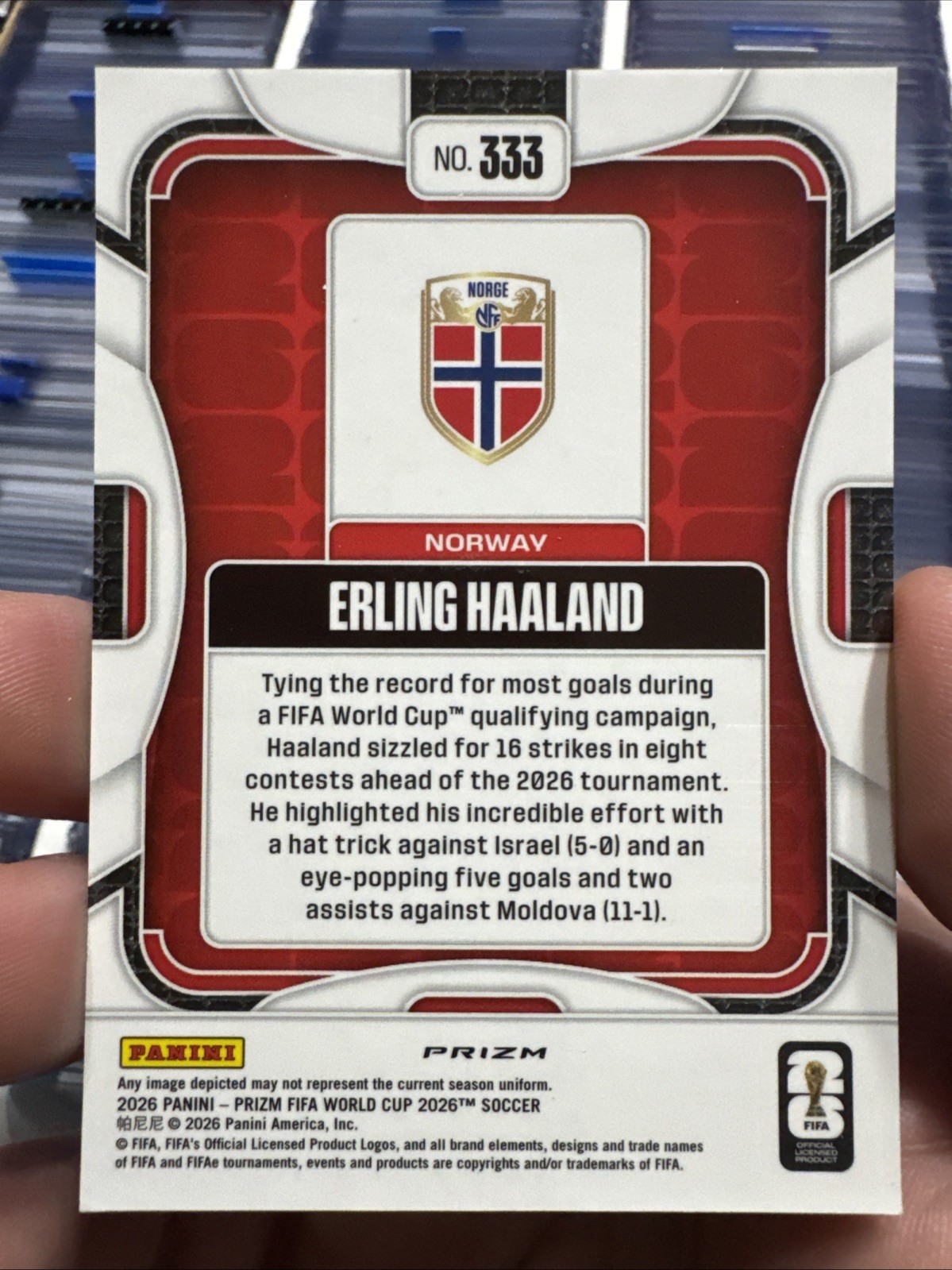 2026 Panini Prizm FIFA World Cup - Peeling Haaland Silver Prizm NORWAY view 2