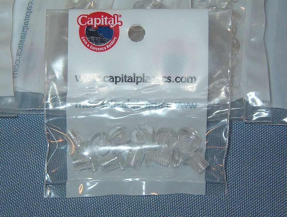 60 CAPITAL PLASTICS REPLACEMENT SCREWS & POSTS for COIN HOLDERS 10 PKS of 6 EACH View 3