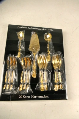 Seneca Besteck Kuchenbesteck Kaffeetafelganitur 20 Karat Hartvergoldet S-5542 - Bild 1 von 4
