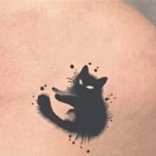 Temporary Tattoo Black Cat