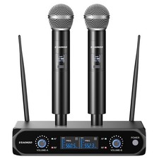 Wireless Microphone System, Metal Wireless Mic Set with Case,Handheld Cordles...